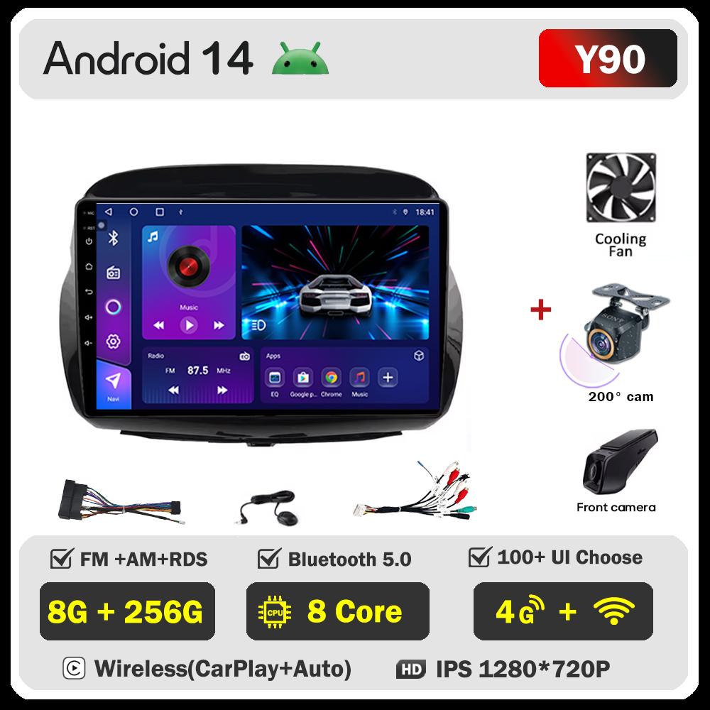 For Honda FR-V EDIX 2004 2005 2006 2007 - 2009 Android 14 Multimedia Navigation GPS QLED IPS Screen HDR Camera CarPlay Bluetooth