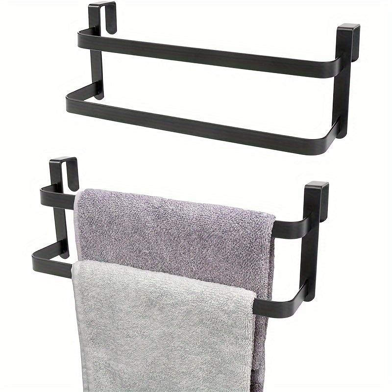 1pc/2pcs Kitchen Cabinet Towel Rack, Double Kitchen Towel Rack, Cabinet Door Towel Rail, Bathroom Double Towel Rail Rack, Can Hold Hand Towels/Dish