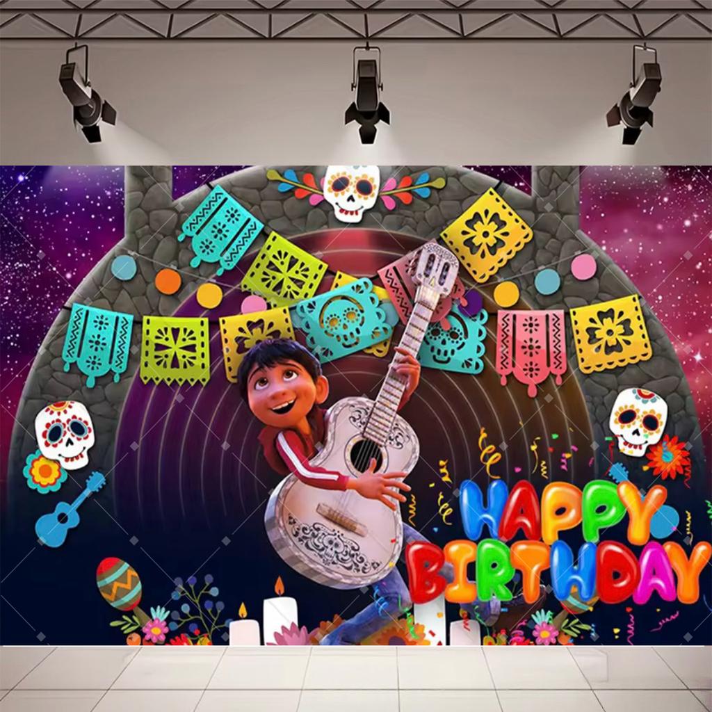 Coco cartoon birthday party decorations, children's birthday party decorations, Mexican Day of the Dead theme, b1340
