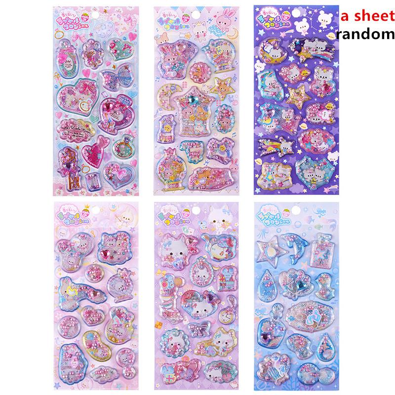 1Pc Kawaii Cartoon Animal Rabbit Stickers With Fragrant 3D Sticker Cute Bunny Decal Diary Scrapbooking Stationery Sticker