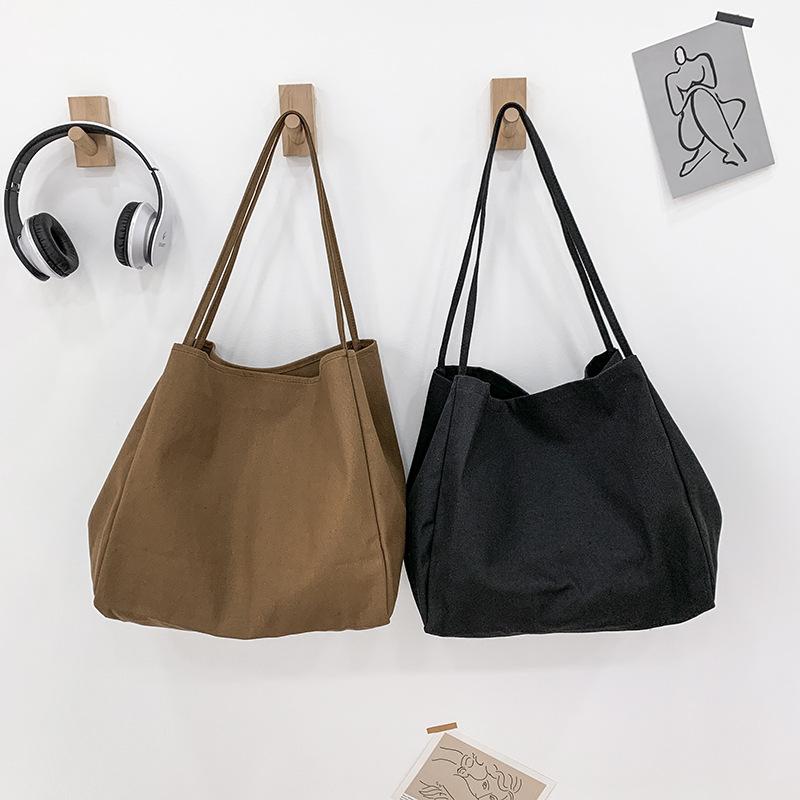 Casual Large Capacity Canvas Shopper Totes High Quality Eco Reusable Grocery Handbag For Women Travel Shoulder Bags