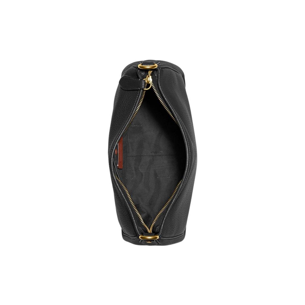 Coach Cary 33 Solid Color Zipper Metal Buckle Classic C Logo Pebble Leather Tote Shoulder Bag Women Bags Black CC435-B4BK