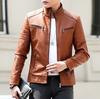 Ανδρικό χειμερινό δερμάτινο μπουφάν Biker Μοτοσικλέτα με φερμουάρ Μακρυμάνικο Παλτό Μπλούζες
