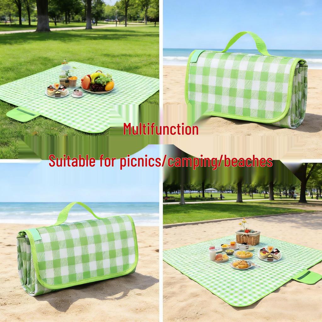 Waterproof Outdoor Picnic Mat - Thick, Moisture-Proof, Portable, Versatile for Camping, Lawn, Beach, or Tent.