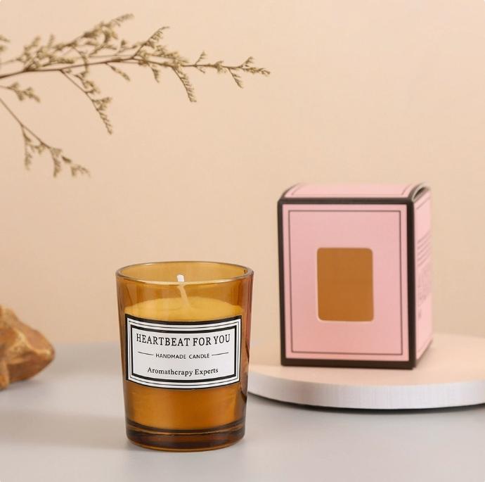 Small Tea Scented Candle Glass Bottle Handmade Plant Wax Indoor Scented Candle Smoke-free