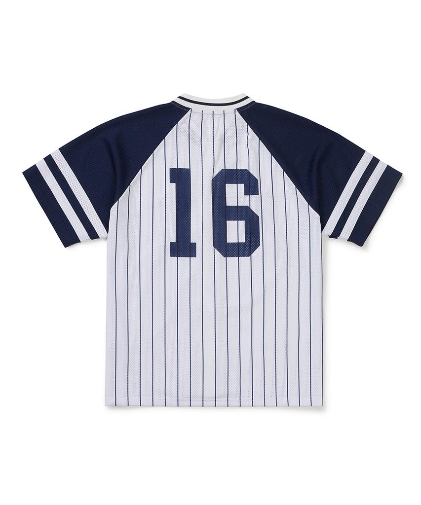 CLOVE [26Sm Clove] Numbering Stripe Baseball Shirt (Navy)