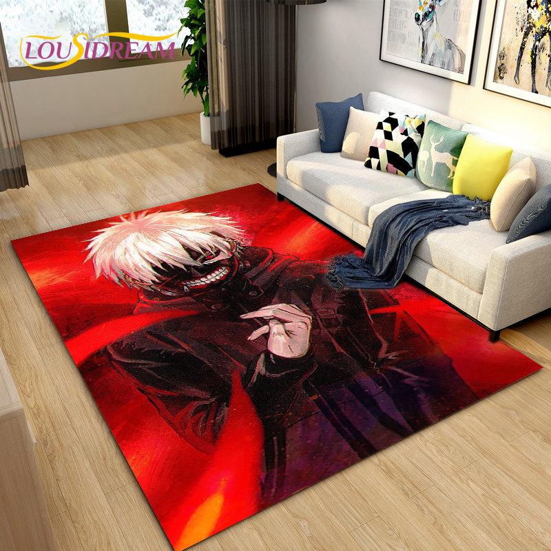 Tokyo Ghoul Japan Anime Cartoon Area Rug,Carpet Rug for Living Room Bedroom Sofa Doormat Decoration, Kid Play Non-slip Floor Mat