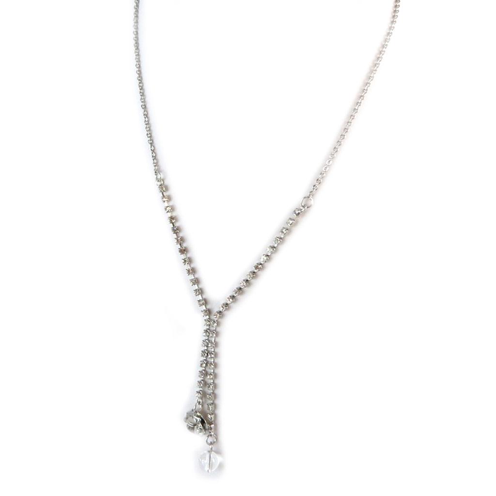 Les Trésors De Lily [N8824] - Colier de designer „Sissi” în alb-argintiu