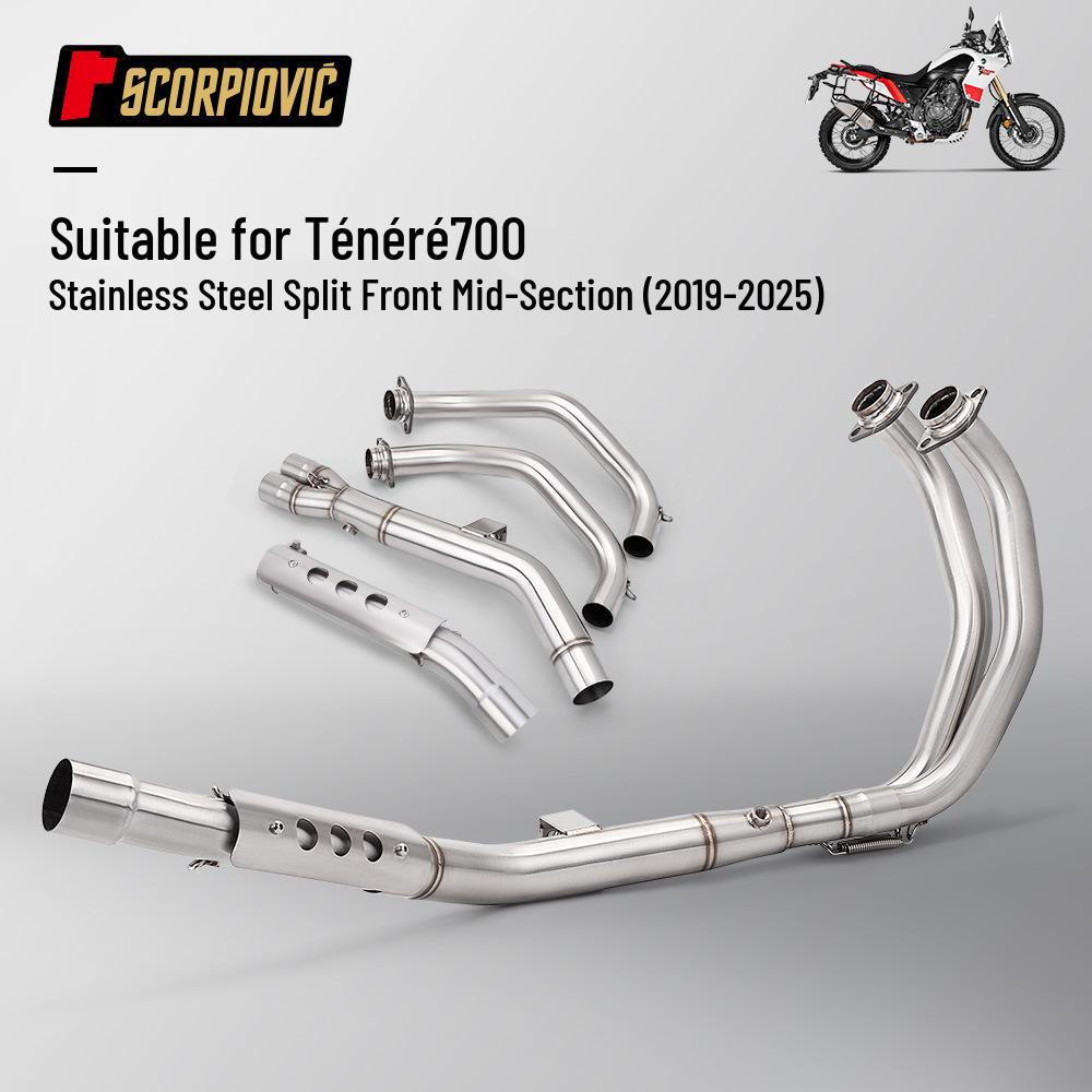 Stainless Steel Exhaust Pipe for Tenere700 (2019-2025) - Middle & Front Sections
