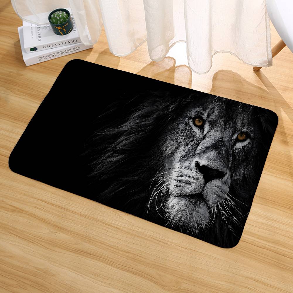 Animal Lion Carpet Bathroom Anti-slip Mat Door Mat Home Decoration Mat Entrance Door Mat Scratch-resistant Door Mat