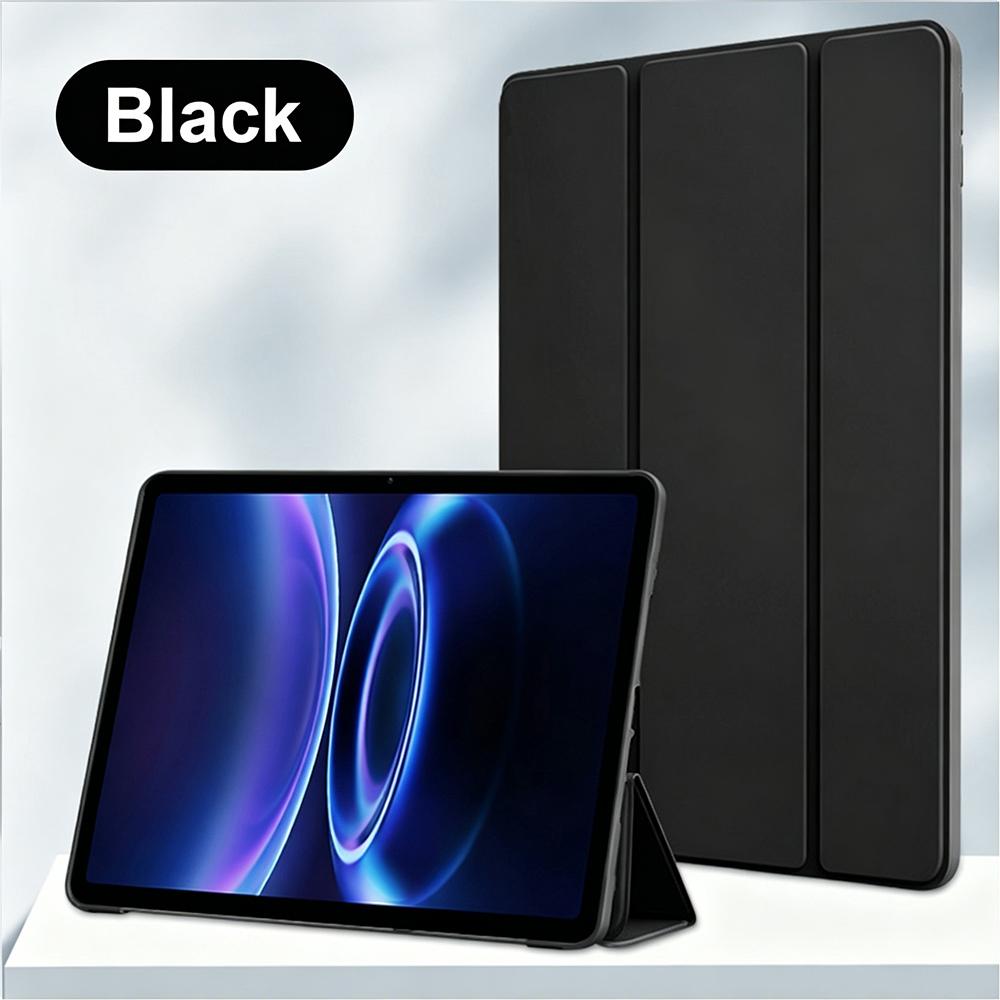 Voor Redmi Pad 2 SE 9.7 Schokbestendige Zachte Siliconen Tablethoes Ultra Dunne Drievoudige Flip Stand Cover met Automatische Ontwaak Slaap black