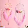 Moonlit Flower Language Dreamcatcher Pendant Bedroom Girl Room Decoration Creative Weaving Feather Wind Chime Blossoms
