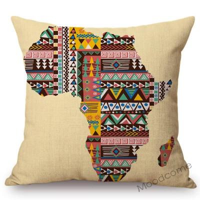Africa Map Geometrics Home Decorative Sofa Throw Pillow Cover Nordic Cotton Linen African Pattern Cushion Cover Case Mudcloth
