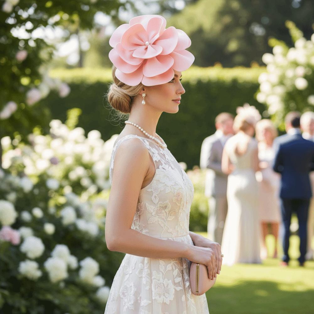 Modisches Kopfschmuck 3D Blume Fascinator Hut Große Blume Formell Rose Fascinators Teeparty Hüte Teepartys