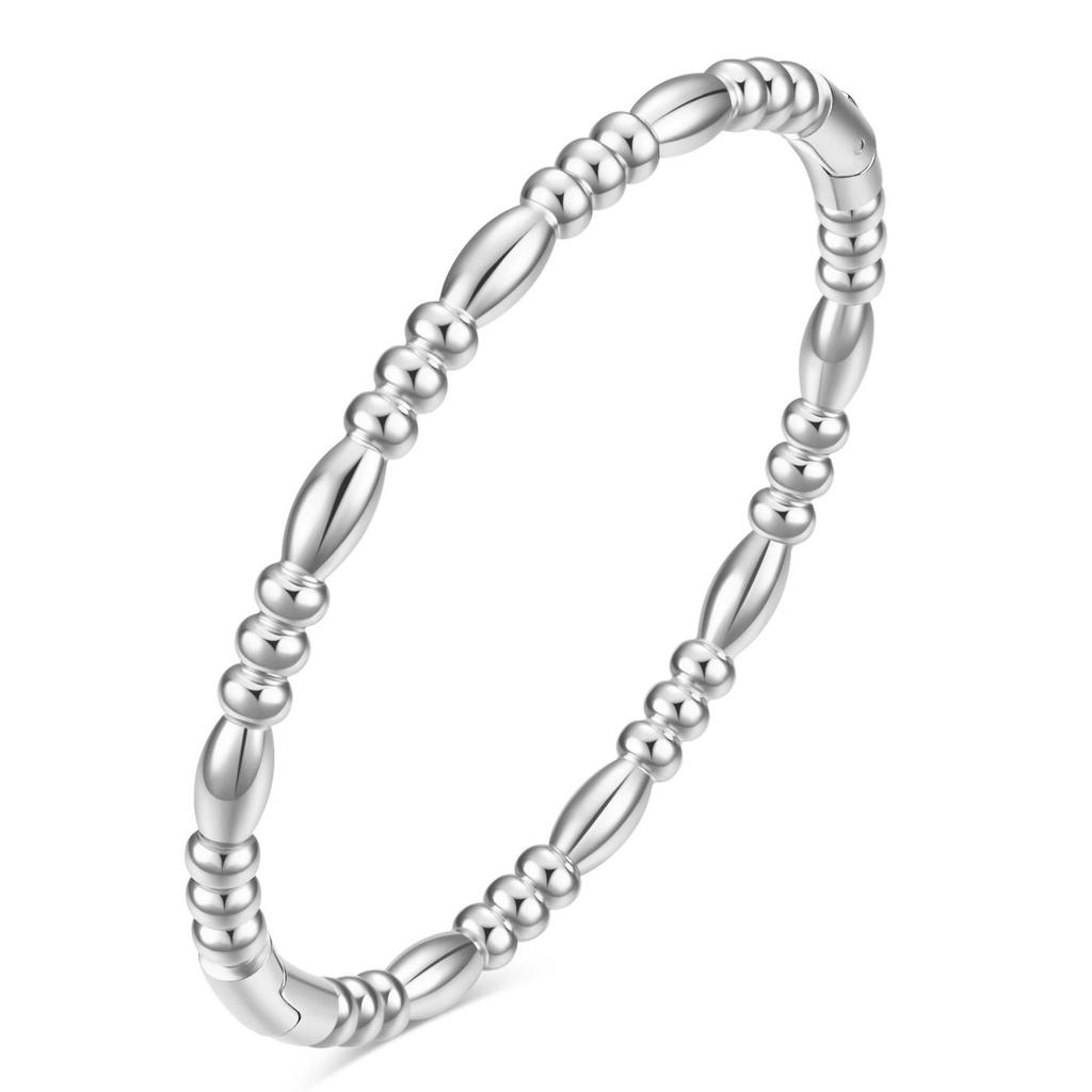 5MM Bamboo Section Titanium Steel Bracelet, 18K Gold-Plated, Versatile & Simple Design