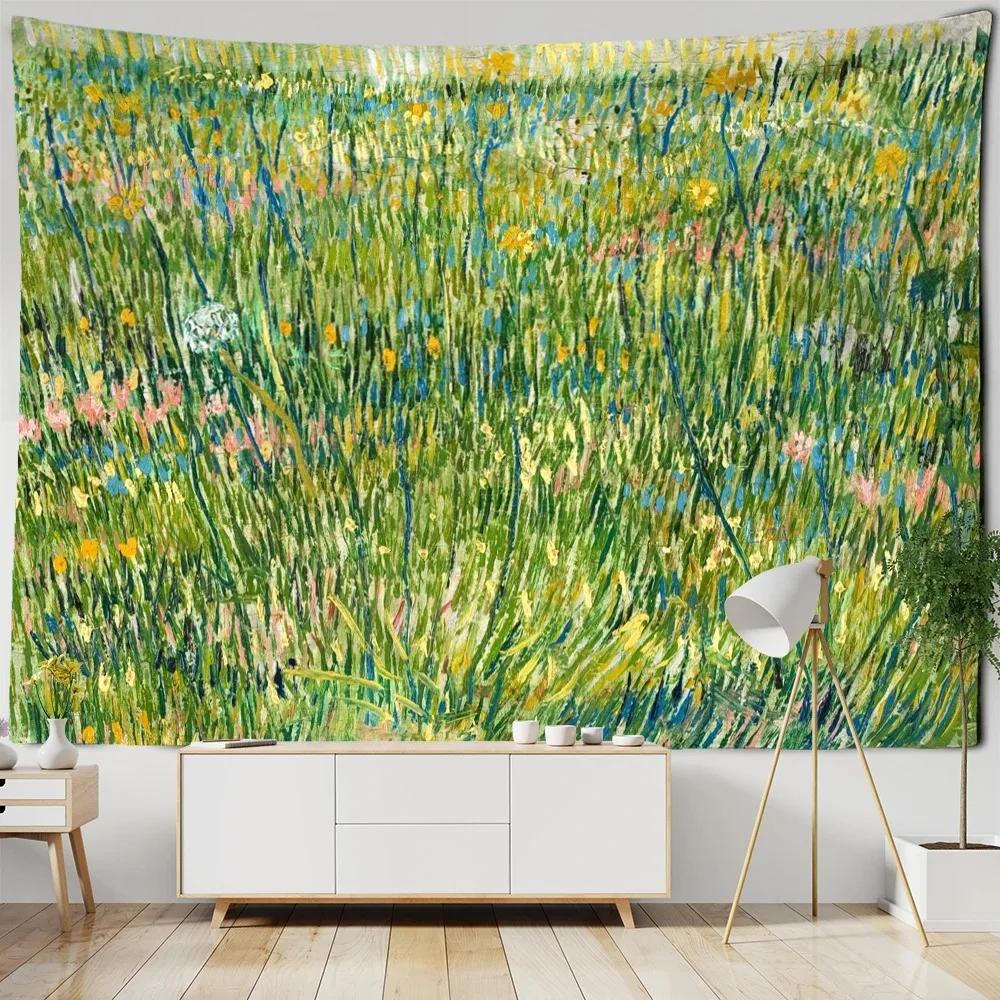 Natures Canvas Tapestry Lush Forest Vibrant Fields Unique Wall Art for Home Decor Living Room Art Lover Gift