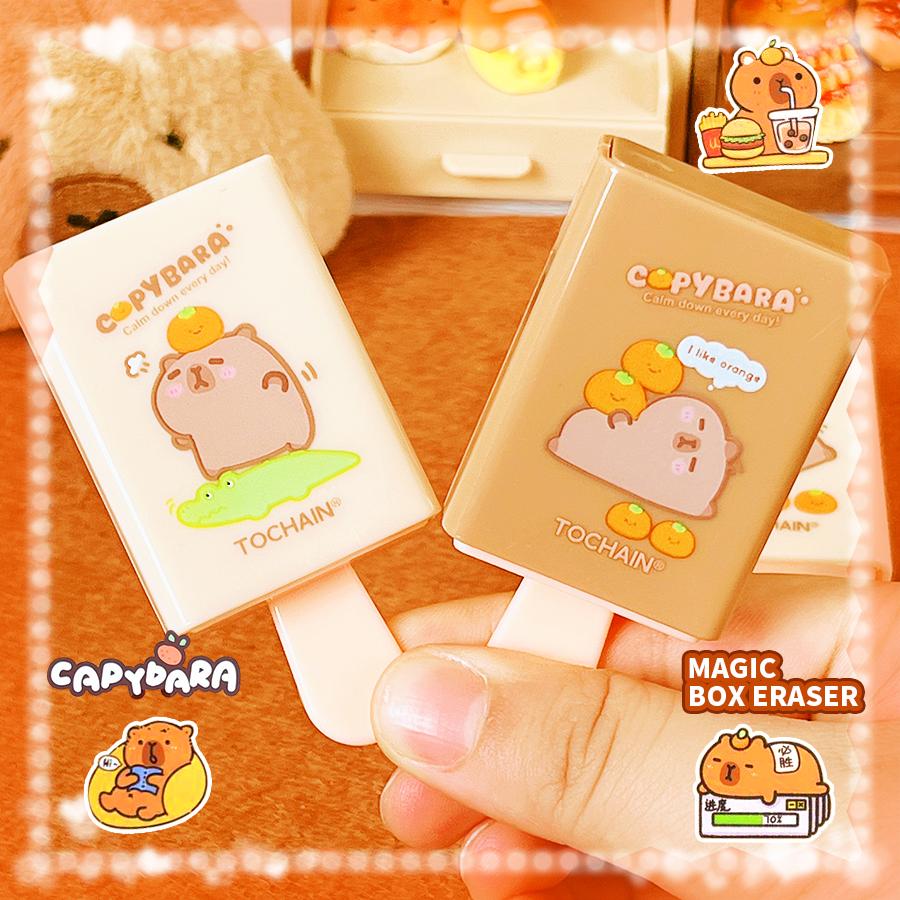 Aesthetic stationery back to school supplies Kawaii Stationery items capybara Erasers rubber school stationery accessories