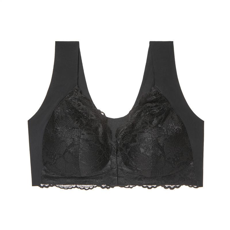 Cross-Border Sexy Lace Seamless Front Buckle Bra - Large Size, No Steel Ring, Beautiful Back Design