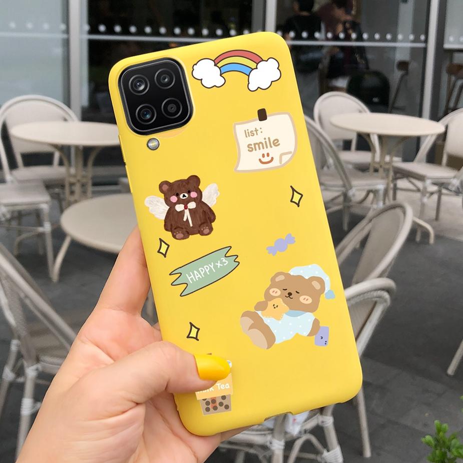 Für Samsung Galaxy A12 Hülle M12 F12 Cue Süßigkeiten Bemalte Abdeckung Weiche Silikon Handyhülle Für Samsung A12 M 12 GalaxyA12 Coque Bumper