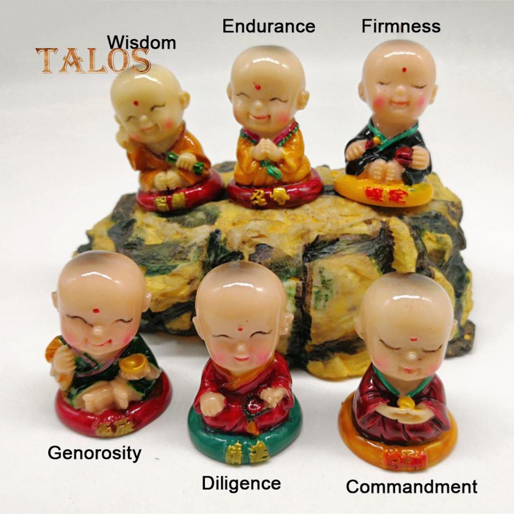 Handcarved Crafts Collectable Little Monk Figurines For Car Home Decoration