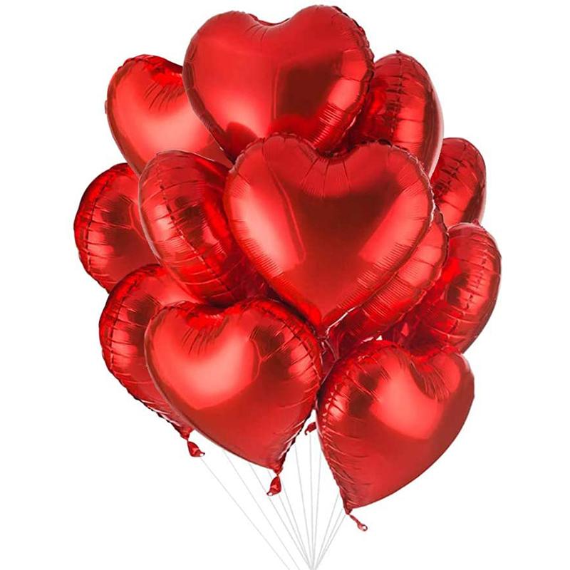 5-50pcs 18inch Solid Color Love Heart Aluminum Foil Balloon Birthday Party Valentine's Day Wedding Decor Baby Shower Supplies 5