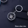 Motorcycle Wheel Keychain Pendant - Creative Laser-Printed Metal Hub