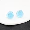 6 Colours Luminous Resin 3D Permeating Ice Crystal Rose Camellia Flower Stud Earring for Women Zircon Girl Gift