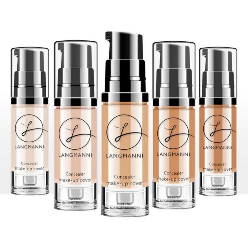 Langmanni Liquid Foundation Concealer Brightening Skin Color Waterproof No Melting Makeup BB Cream