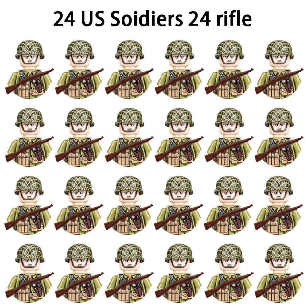 WWII Infantry Military Soldier War National Army Mini Gun Weapon Models Building Blocks Building Blocks Toys for Kids