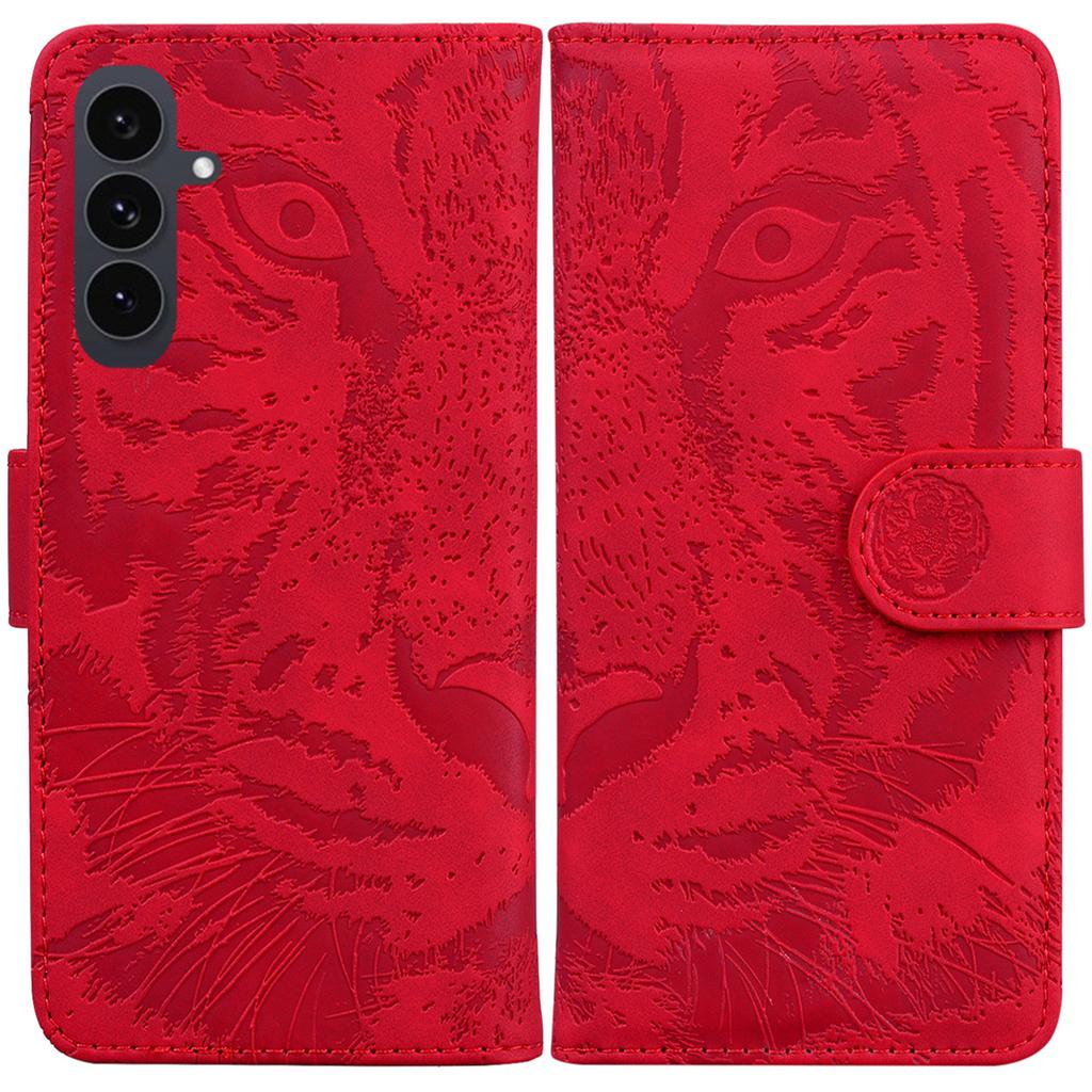 For Samsung Galaxy S25 FE Case Tiger Imprint Leather Wallet Phone Cover