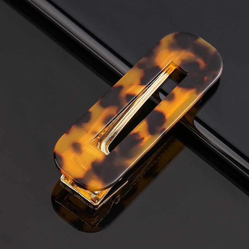 Fashion Korea Hair Clips for Girls Leopard Marble Textured Geometric Hollow Acrylic Hair Clip Hairclip Hair Clips Women Headwear