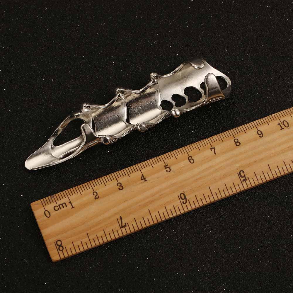 Cosplay Halloween Rock Punk Cool Boys Metal Full Finger Ring Knuckle Ring Metal Scroll Joint Armor