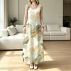 Women's Floral Sleeveless Lightweight Loose Long Maxi Dress Summer Beach Vacation,Casual Daily & Party Wear