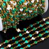 1meter Stainless Steel Green White Enamel Heart Chains Jewelry Makings DIY Bracelets Chains Bulk for Jewelry Necklaces Accessory