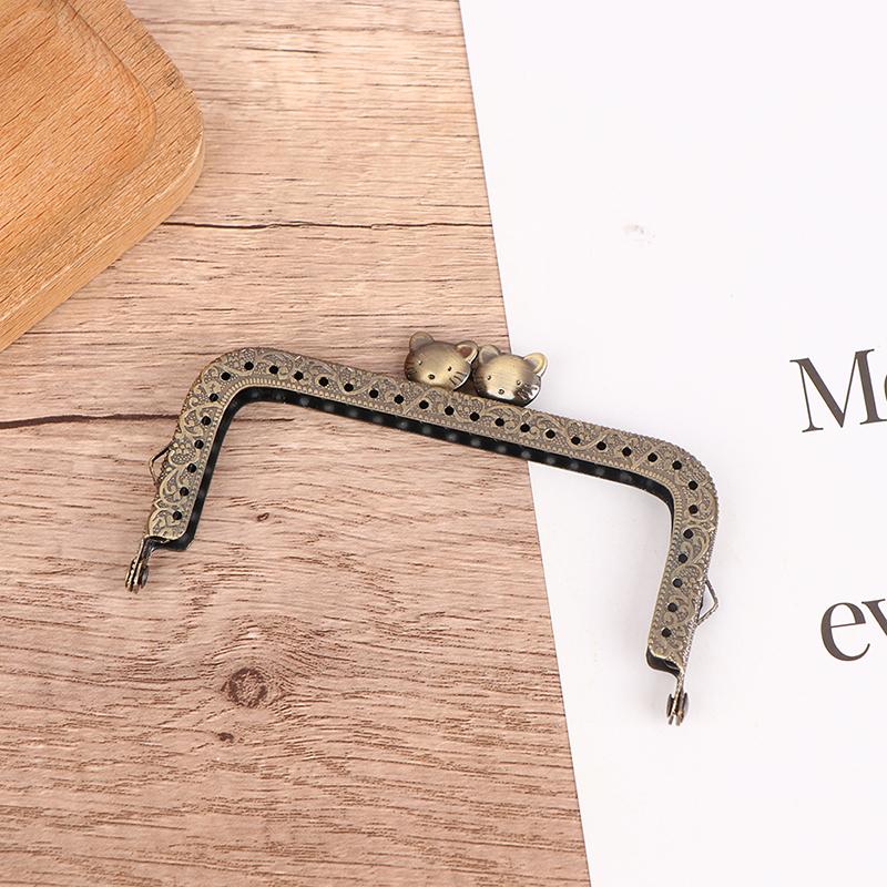 1 pièce 8,5/10,5/12,5 cm Tête de chat Métal Cadre de sac à main Poignée Pour Pochette Sac à main Fabrication Fermoir Verrouillage Sacs Accessoires