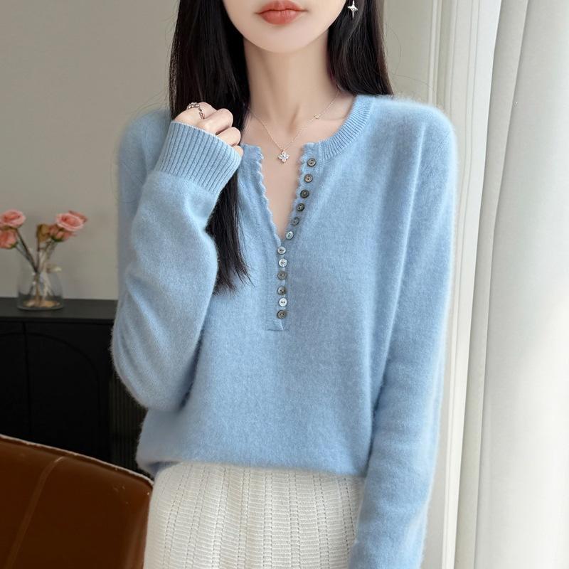 Women Autumn Winter Knit Cardigan Retro Fair Isle Pattern Round Neck Long Sleeve Loose Wool Blend Sweater Coat Casual Outerwear