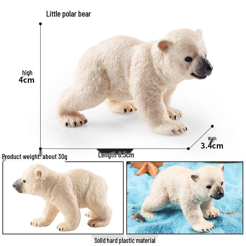 Wild Safari Animal Figurines: Giraffe, Elephant, Rhinoceros, Brown Bear, Tiger, Lion, Leopard, Hippopotamus - Solid Cognitive Toys