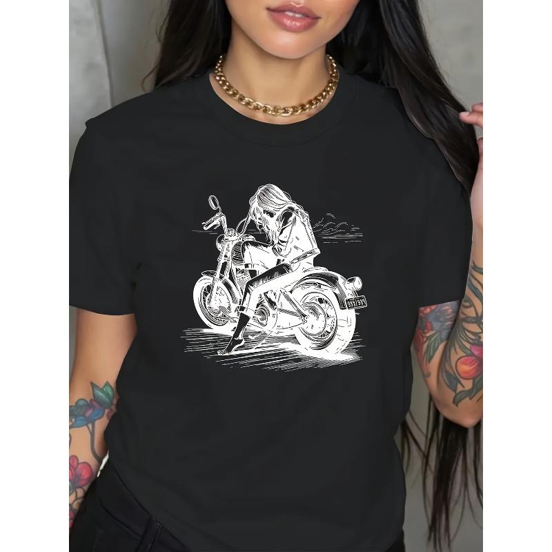 Spring and Summer Casual Short Sleeve T-Shirt, Women s S чёрный
