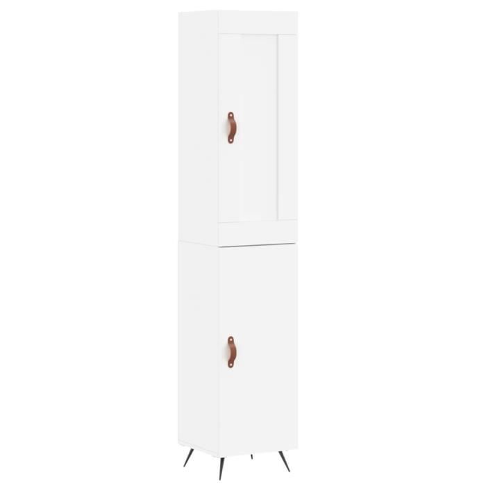VidaXL Buffet haut Blanc 34,5x34x180 cm Bois d'ingénierie 3200105
