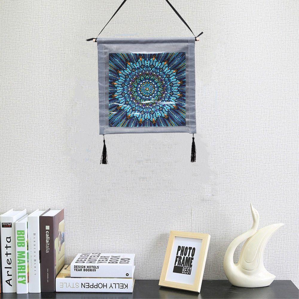 

with Tassels Diamond Painting Hanging Frame Leather Poster Hanger Painting Photo Storage