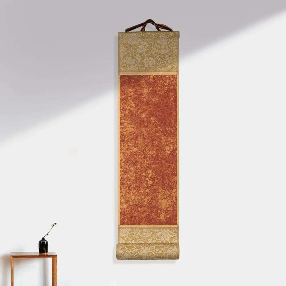Crafts Office Home Decoration Painting Drawing Paper Mini Batik Trumpet Scroll Blank Hanging Scroll Gilded Rice Paper Scroll