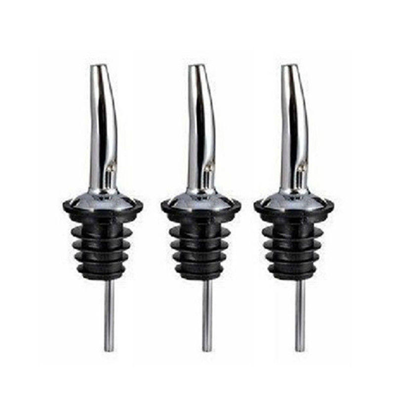 3X Stainless Steel Liquor Spirit Pourer Free Flow Wine Bottle Pour Spout Stopper