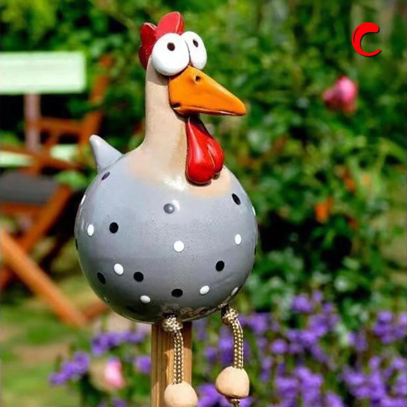 Lustige Hühnerzaun-Dekoration Harzstatuen Heim Garten Bauernhof Hof Dekorationen Huhn Henne Skulptur Kunsthandwerk Hof