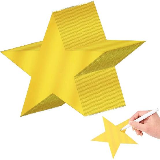 40 Pcs Metallic Star Cutouts Double Printed Paper Stars Decoration for Wedding Movie Night Party Supplies Bulletin Board Classroom Wall Decorations
