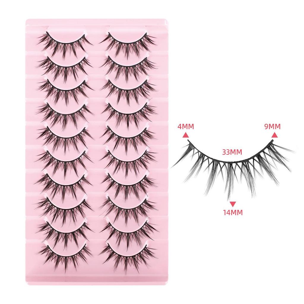 Five-Pair Set of Thick, Curly, 3D Fox-Eye Cat-Eye False Eyelashes