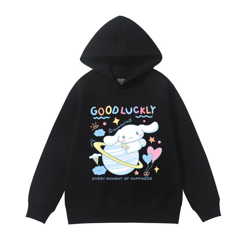 Children's Autumn/Winter Cinnamoroll Girls' Hooded Sweatshirt Large Children's Long Sleeve Hoodie Top School Style Hoodie