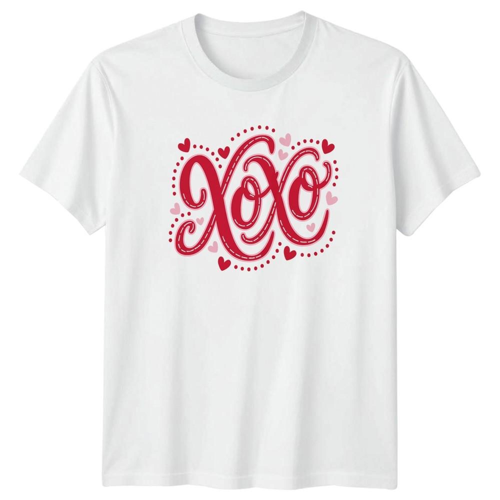 Xoxo Unisexs TShirt Valentines Typography Love Valentines Day Gift For Her S