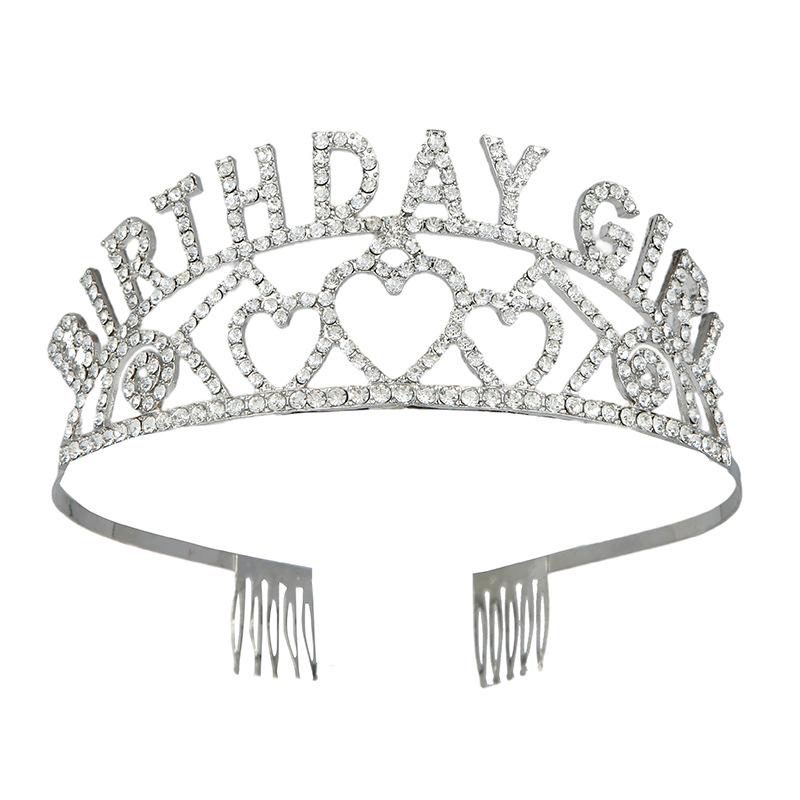 Europäisch-Amerikanische Mode Strass Geburtstagskrone Stirnband für Frauen - Party Haaraccessoire