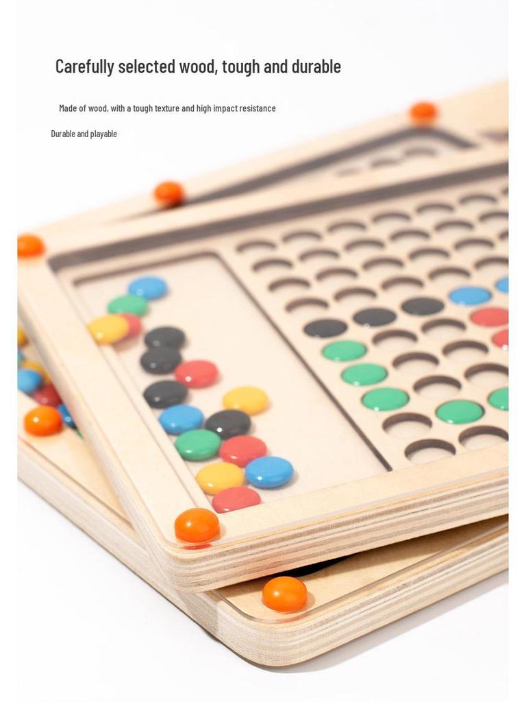 Children's Wooden Magnetic Maze Puzzle & Drawing Board - Early Education Toy with Magnetic Pen Control