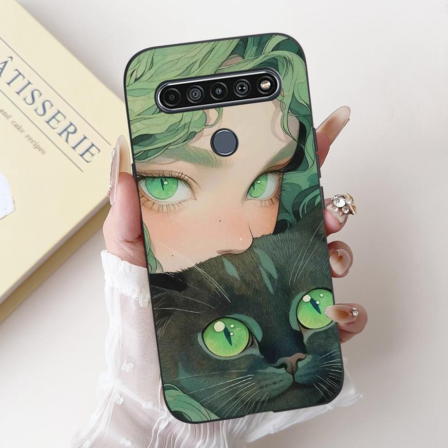 For LG K41s K51s K52 Q52 K61 Q61 K62 K22 2020 Phone Case Back Cover Soft Matte Silicone Slim Fundas Lovely Panda Rabbit Flower
